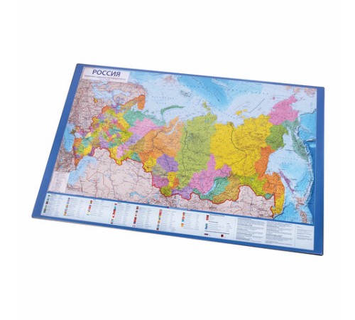 Коврик-подкладка настольный для письма (590х380 мм), с картой России, BRAUBERG, 236776