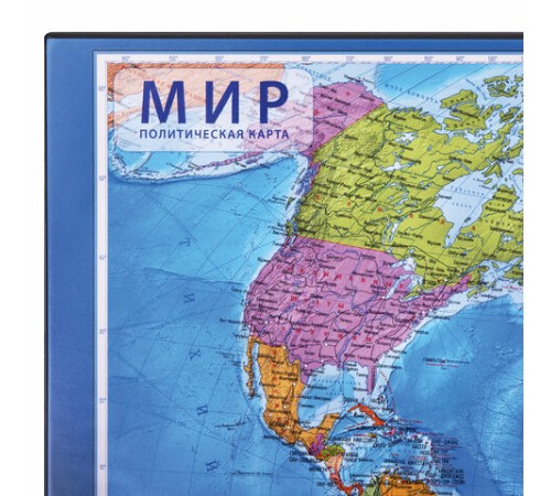 Коврик-подкладка настольный для письма (590х380 мм), с картой мира, BRAUBERG, 236777