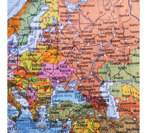 Коврик-подкладка настольный для письма (590х380 мм), с картой мира, BRAUBERG, 236777