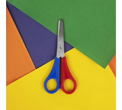 Ножницы ПИФАГОР, 130 мм, для левши, с линейкой, в картонной упаковке с европодвесом, 236784