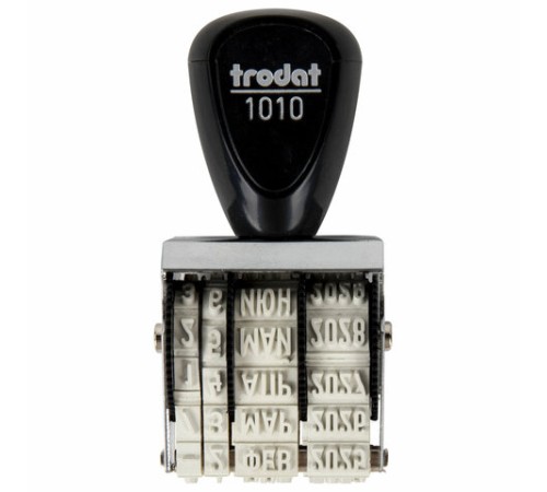 Датер ручной ленточный, оттиск 25х4 мм, месяц буквами, TRODAT 1010, 78471