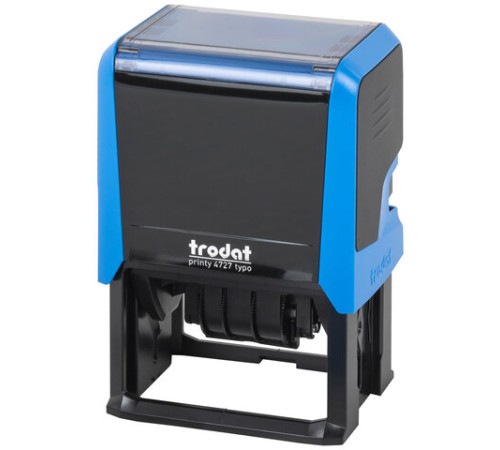 Датер самонаборный 6 строк+дата, оттиск 60х40 мм, синий, TRODAT 4727 Bank, КАССЫ В КОМПЛЕКТЕ, 188551