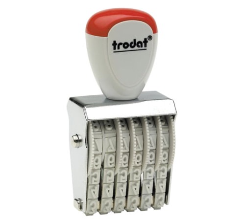 Нумератор ручной ленточный, 6 разрядов, оттиск 27х4 мм, TRODAT 1556, 54886