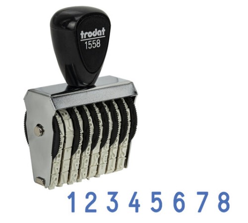 Нумератор ручной ленточный, 8 разрядов, оттиск 38х5 мм, TRODAT 1558, 86111