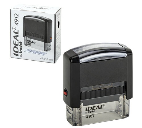 Оснастка для штампа, размер оттиска 47х18 мм, синий, TRODAT IDEAL 4912 P2, подушка в комплекте, 125420