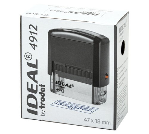 Оснастка для штампа, размер оттиска 47х18 мм, синий, TRODAT IDEAL 4912 P2, подушка в комплекте, 125420