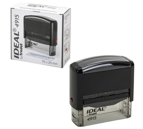 Оснастка для штампа, размер оттиска 70х25 мм, синий, TRODAT IDEAL 4915 P2, подушка в комплекте, 125429
