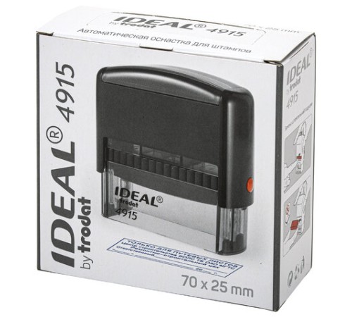 Оснастка для штампа, размер оттиска 70х25 мм, синий, TRODAT IDEAL 4915 P2, подушка в комплекте, 125429