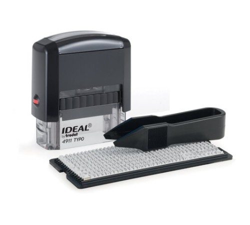 Штамп самонаборный 3-строчный, оттиск 38х14 мм, без рамки, TRODAT IDEAL 4911 P2, КАССА В КОМПЛЕКТЕ, 125426/168224