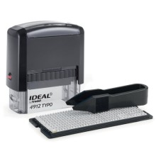 Штамп самонаборный 4-строчный, оттиск 47х18 мм, без рамки, TRODAT IDEAL 4912 P2, КАССА В КОМПЛЕКТЕ, 125427