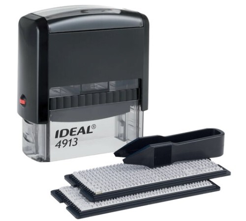 Штамп самонаборный 5-строчный, оттиск 58х22 мм, без рамки, TRODAT IDEAL 4913 P2, КАССЫ В КОМПЛЕКТЕ, 125428