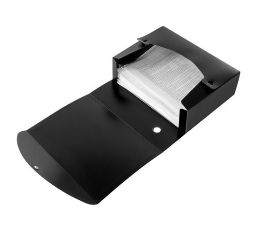 Короб архивный (330х245 мм), 100 мм, пластик, разборный, до 900 листов, черный, 0,9 мм, BRAUBERG 