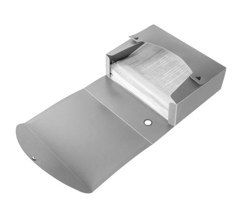 Короб архивный (330х245 мм), 100 мм, пластик, разборный, до 900 листов, серый, 0,9 мм, BRAUBERG 