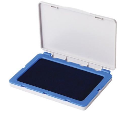 Штемпельная подушка BRAUBERG, 100х80 мм (рабочая поверхность 90х50 мм), синяя краска, 236867