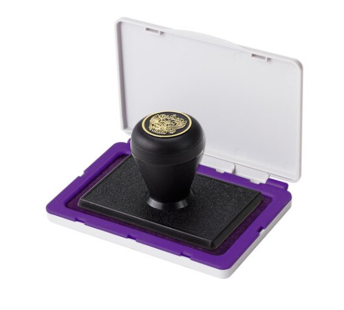 Штемпельная подушка BRAUBERG, 100х80 мм (рабочая поверхность 90х50 мм), фиолетовая краска, 236869