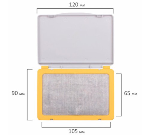 Штемпельная подушка BRAUBERG, 120х90 мм (рабочая поверхность 105х65 мм), неокрашенная, 236870
