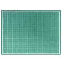Коврик (мат) для резки BRAUBERG, 3-слойный, А2 (600х450 мм), двусторонний, толщина 3 мм, зеленый, 236903
