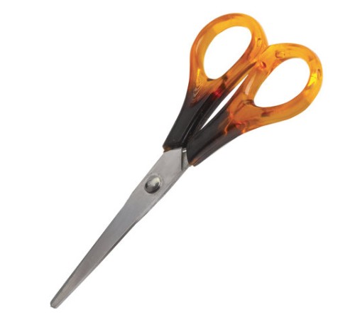 Ножницы STAFF Basic 160 мм, ручки под янтарь, ПВХ чехол с европодвесом, 236937