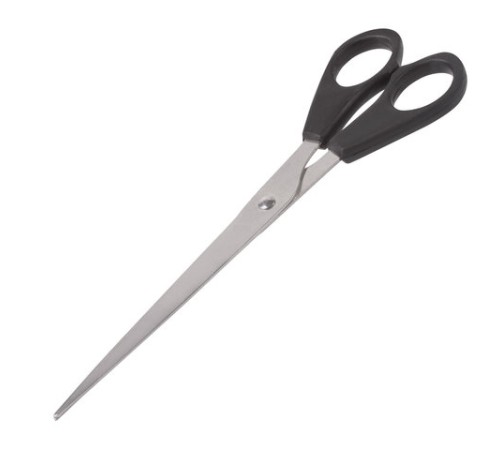 Ножницы STAFF Basic, 180 мм, чёрные, ПВХ чехол с европодвесом, 236939