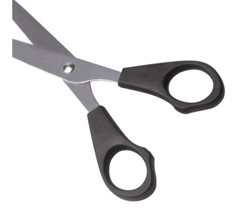 Ножницы STAFF Basic, 180 мм, чёрные, ПВХ чехол с европодвесом, 236939