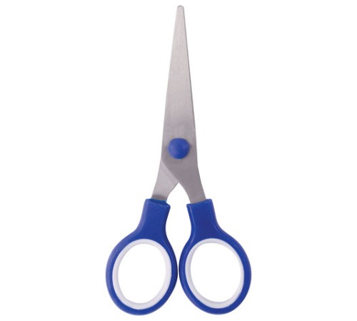 Ножницы ПИФАГОР, 130 мм, резиновые вставки, картонная упаковка с подвесом, ассорти, 236984