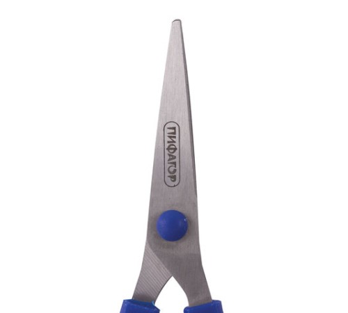 Ножницы ПИФАГОР, 130 мм, резиновые вставки, картонная упаковка с подвесом, ассорти, 236984