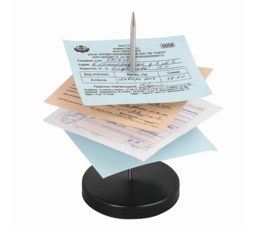 Игла настольная для чеков и билетов, 13 см, металлическая подставка, BRAUBERG, 237000