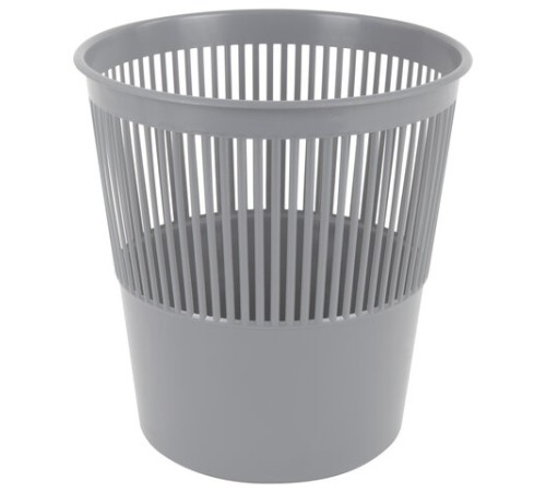 Корзина для бумаг BRAUBERG сетчатая, 9 л, серая, 237002