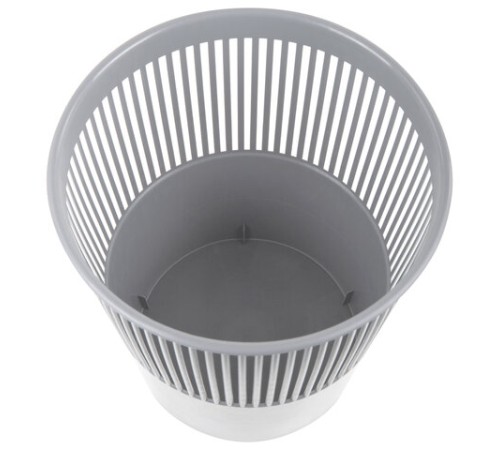 Корзина для бумаг BRAUBERG сетчатая, 9 л, серая, 237002