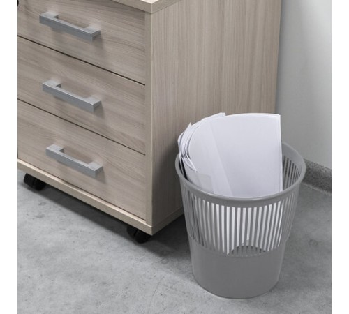 Корзина для бумаг BRAUBERG сетчатая, 9 л, серая, 237002