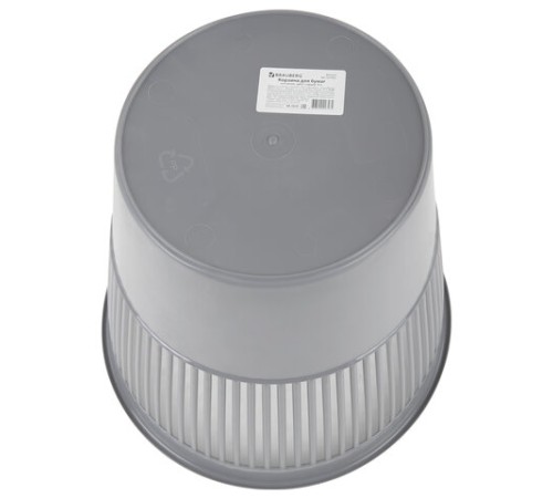 Корзина для бумаг BRAUBERG сетчатая, 9 л, серая, 237002