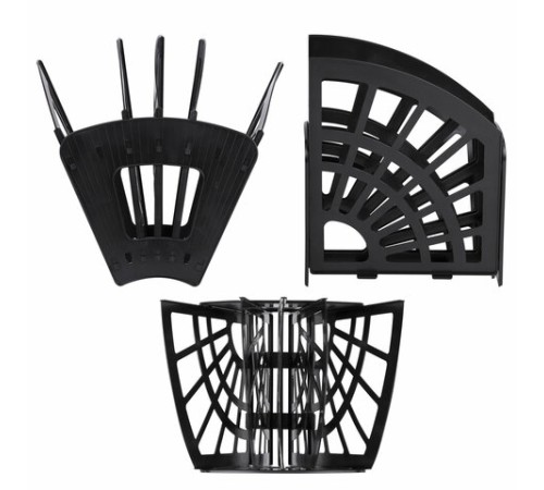 Лоток для бумаг веерный STAFF 5-ти секционный, 4 отделения, сетчатый, черный, 237021