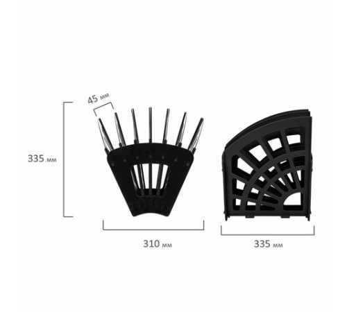 Лоток для бумаг веерный STAFF 7-ми секционный, 6 отделений, сетчатый, черный, 237023