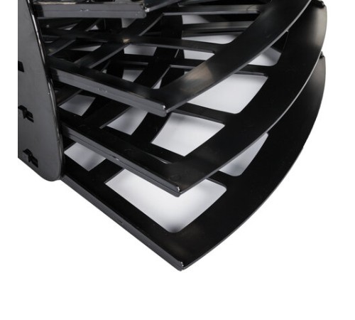 Лоток для бумаг веерный STAFF 7-ми секционный, 6 отделений, сетчатый, черный, 237023