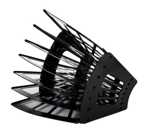 Лоток для бумаг веерный STAFF 7-ми секционный, 6 отделений, сетчатый, черный, 237023