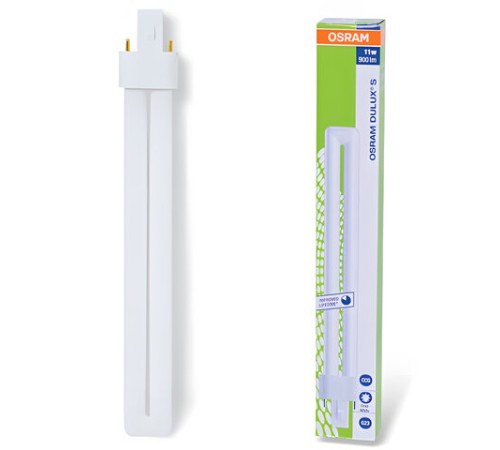 Лампа люминесцентная OSRAM DULUX S 11W/21-840, 11 Вт, U-образная, холодный белый свет, цоколь G23 Лампа люминесцентная OSRAM DULUX S 11W/21-840, 11 Вт, U-образная, холодный белый свет, цоколь G23