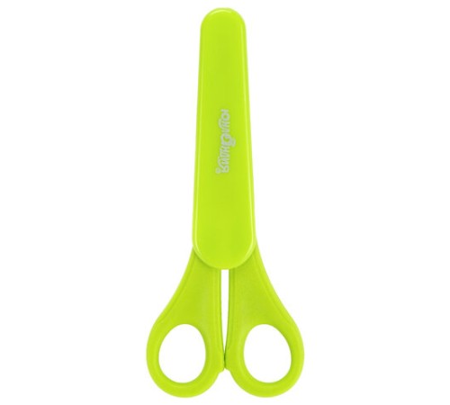 Ножницы ЮНЛАНДИЯ, 135 мм, с линейкой и футляром для лезвий, салатовые, блистер, 237109