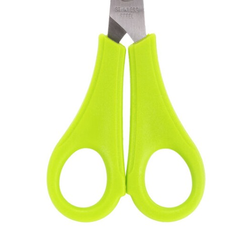 Ножницы ЮНЛАНДИЯ, 135 мм, с линейкой и футляром для лезвий, салатовые, блистер, 237109