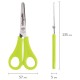 Ножницы ЮНЛАНДИЯ, 135 мм, с линейкой и футляром для лезвий, салатовые, блистер, 237109