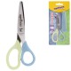 Ножницы ЮНЛАНДИЯ, 135 мм, с футляром для лезвий, мятно-голубые, блистер, 237110