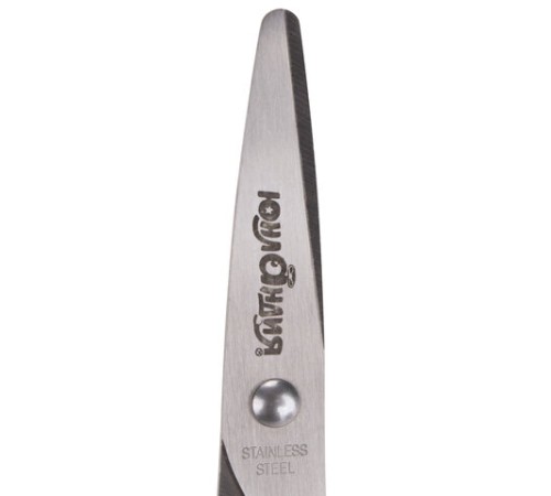 Ножницы ЮНЛАНДИЯ, 135 мм, с футляром для лезвий, мятно-голубые, блистер, 237110