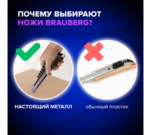 Нож канцелярский 18 мм BRAUBERG 
