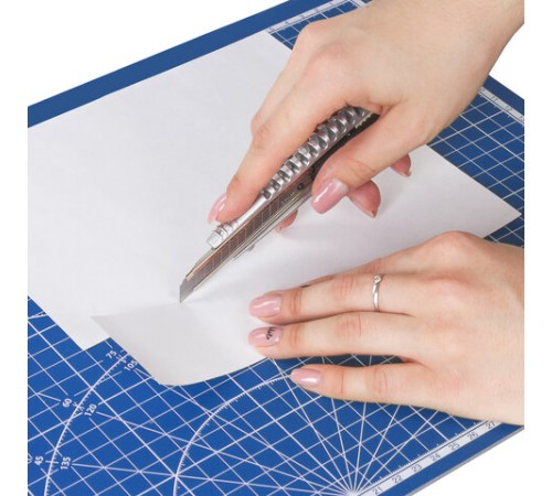 Коврик (мат) для резки BRAUBERG EXTRA 5-слойный, А3 (450х300 мм), двусторонний, толщина 3 мм, синий, 237177