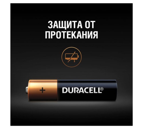 Батарейки КОМПЛЕКТ 4 шт., DURACELL Basic ОРИГИНАЛ, AAA (LR03, 24А), алкалиновые, мизинчиковые, MN 2400 AAA LR3