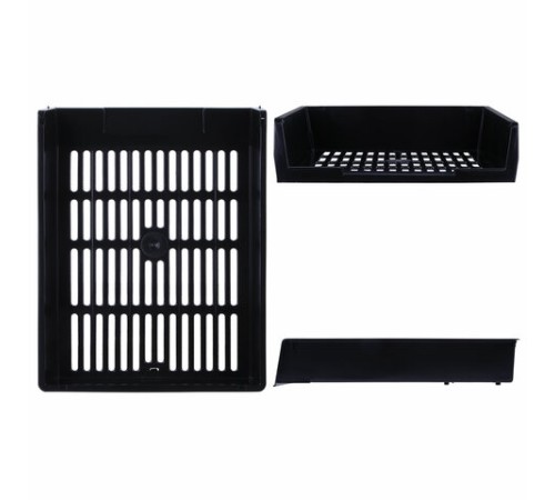 Лотки горизонтальные для бумаг, КОМПЛЕКТ 3 шт., 340х270х70 мм, черный, BRAUBERG 