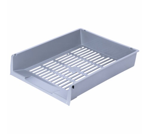 Лотки горизонтальные для бумаг, КОМПЛЕКТ 3 шт., 340х270х70 мм, серый, BRAUBERG 