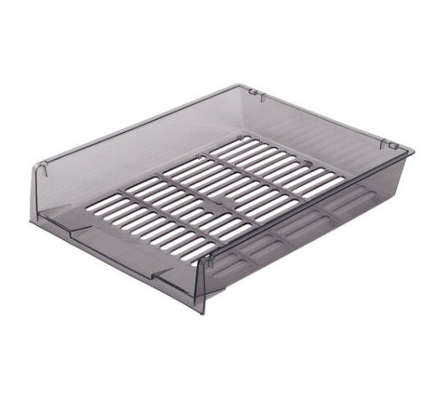 Лотки горизонтальные для бумаг, КОМПЛЕКТ 3 шт., 340х270х70 мм, тонированный серый, BRAUBERG 