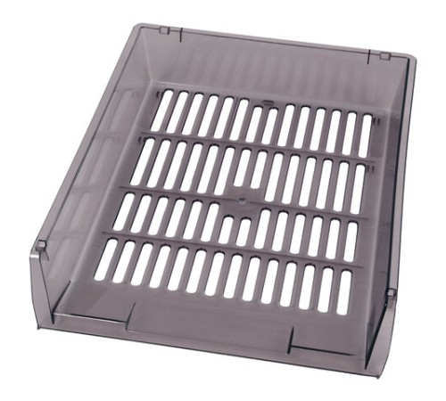 Лотки горизонтальные для бумаг, КОМПЛЕКТ 3 шт., 340х270х70 мм, тонированный серый, BRAUBERG 