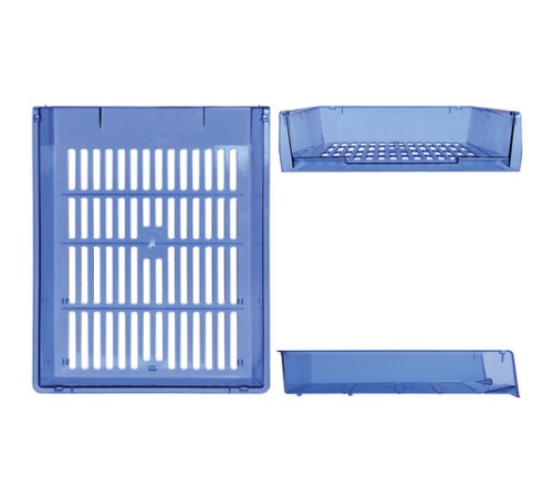 Лотки горизонтальные для бумаг, КОМПЛЕКТ 3 шт., 340х270х70 мм, тонированный синий, BRAUBERG 