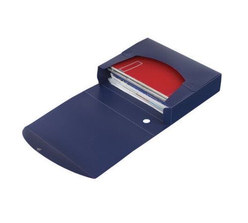 Короб архивный (330х245 мм), 70 мм, пластик, разборный, до 750 листов, синий, 0,7 мм, STAFF, 237274